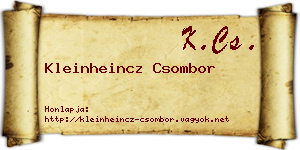 Kleinheincz Csombor névjegykártya